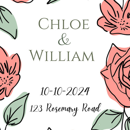 Rose Theme Acrylic Wedding Invitation