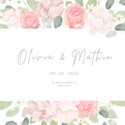 Rose Theme Acrylic Wedding Invitation