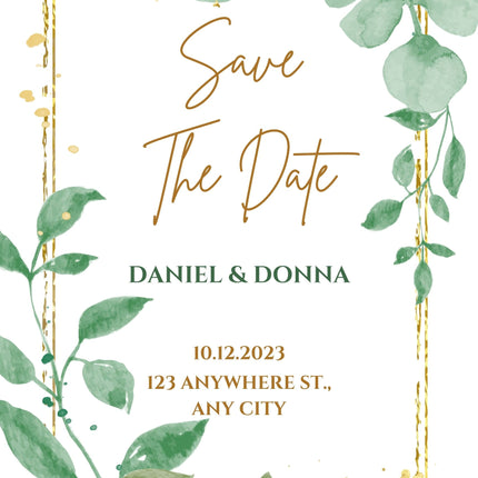 Leaf Theme Acrylic Wedding Invitation