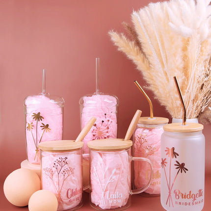 Metallic Floral Design Tumblers
