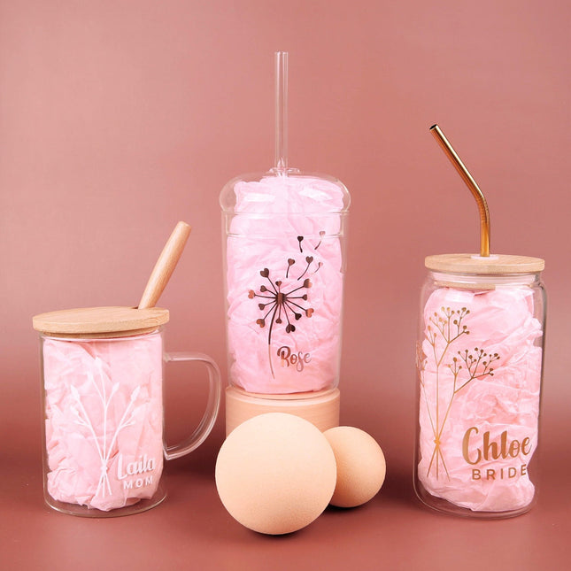 Metallic Floral Design Tumblers